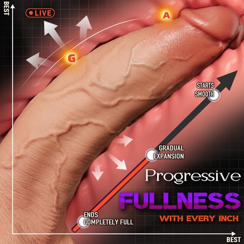 A massive, realistic dildo measuring 11.8 inches in length and 2.28 inches in width.