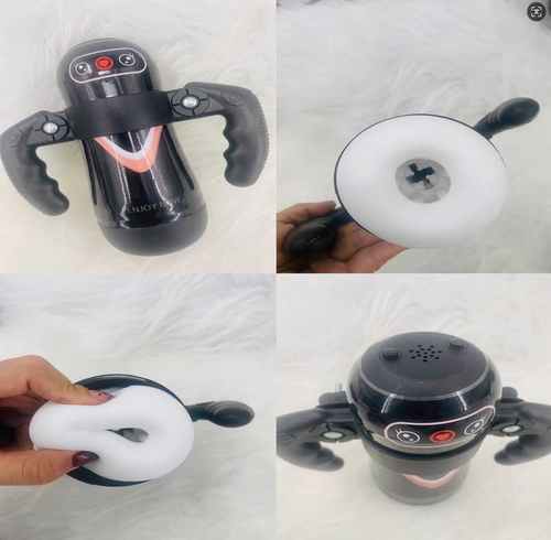 Products exclusively for men Battery-powered handle cup with vibration sound and hands-free speaker.