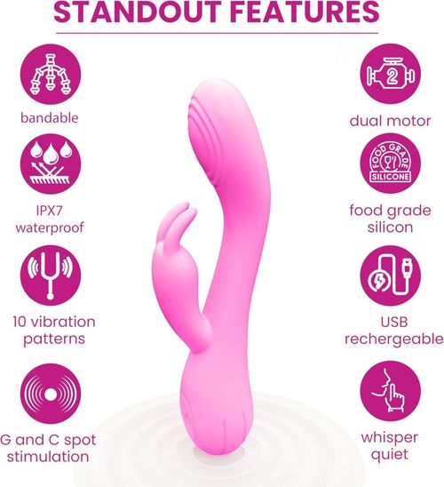 Made of ABS silicone with electroplating, featuring 12-segment frequency vibration, a heated headband, USB charging, quiet operation, waterproof design, and a compact, exquisite size.