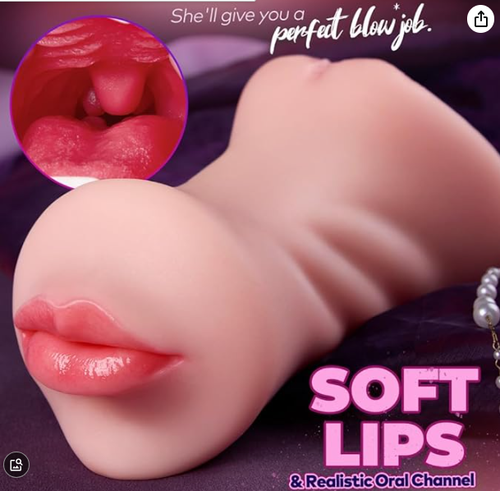 3 in 1 Pocket Pussy Male Masturbator with Mouth, Sex Doll with 3D Realistic Textured Real Oral Vagina and Tight Anus, Masturbation Blowjob Stroker Adult Sex Toys for Men Pleasure