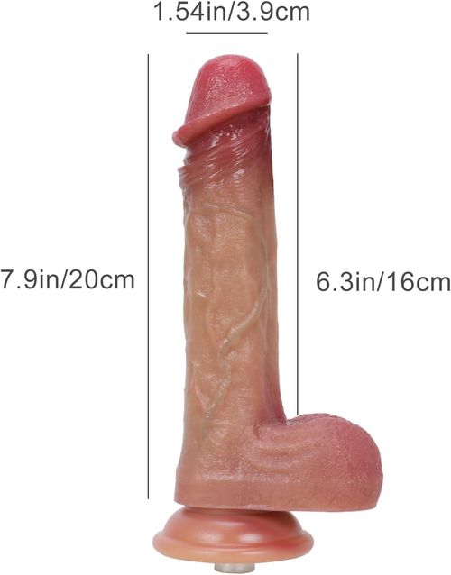 Amausen 8 Realistic Beginner Dildo with Double  Density Silicone, 3XLR Connector Sex Machine Attachment Adult Sex Toy for Women and Men
