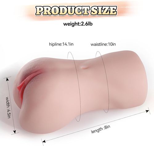 Pocket Pussy Male Masturbator, 2 in 1 Sex Doll Strokers with 3D Textured Vagina Anus Navel Adult Sex Toys, Adult Sex Toys for Men Penis, Male Blowjob Stroker for Couples, Lasbian Orgasm(Flesh)