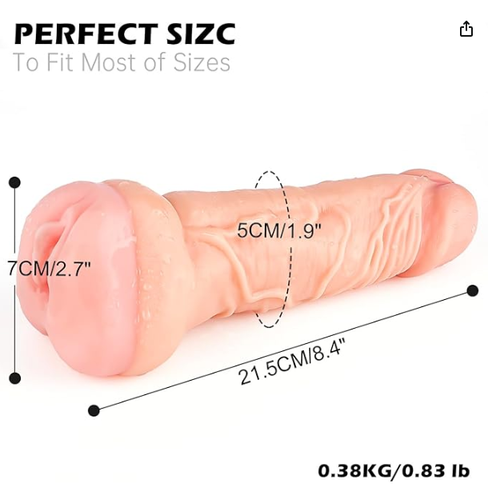 2-in-1 Phallic Shaped Toy Male Sex Toy Doll, Neutral Penis Dial Penis Butt Sex Toy with Vivid Attachment Lengthener Suitable for Males, Females, and Couples