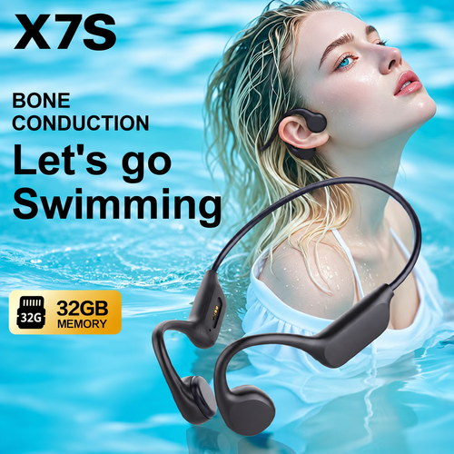 X7S Bone-Conduction Swimming Headphones - Black, 32GB