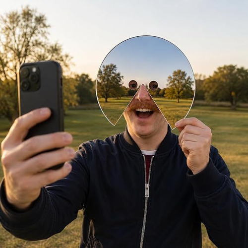 Reflective Acrylic Face Mask Photo Prop