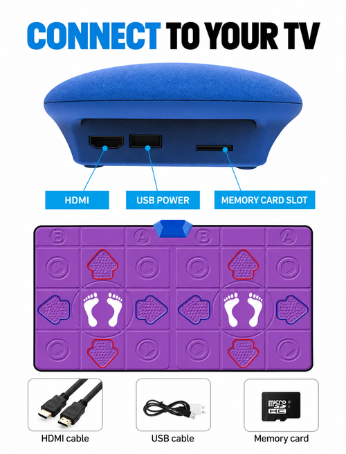 Two-Player Multifunction Dance Mat - Purple