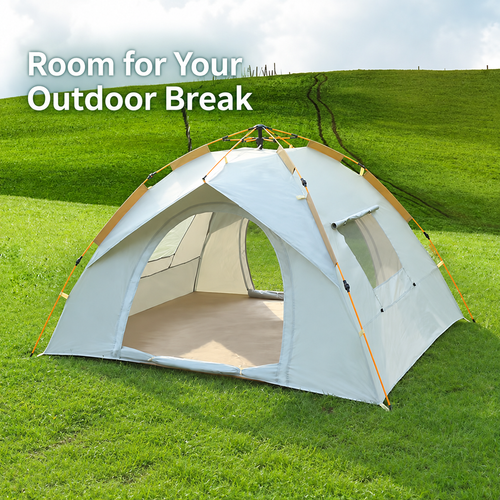 Quick-Opening Camping Tent - Silver, 220 x 200 x 145 cm