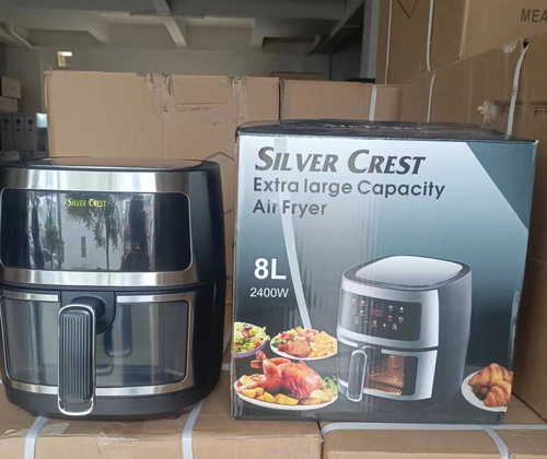 8L Air Fryer with Viewing Window - Black and Steel