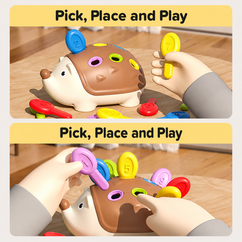 Hedgehog Colour and Number Peg Toy