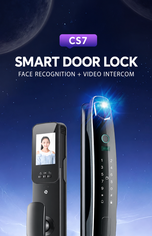 CS7 Face and Fingerprint Smart Door Lock with Video Intercom