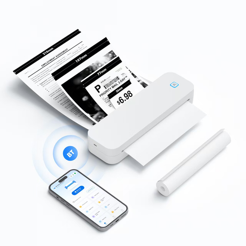 D80 A4 Portable Thermal Printer - White