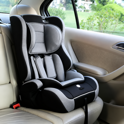 Child Car Seat - Black and Grey, Seat-Belt Installation