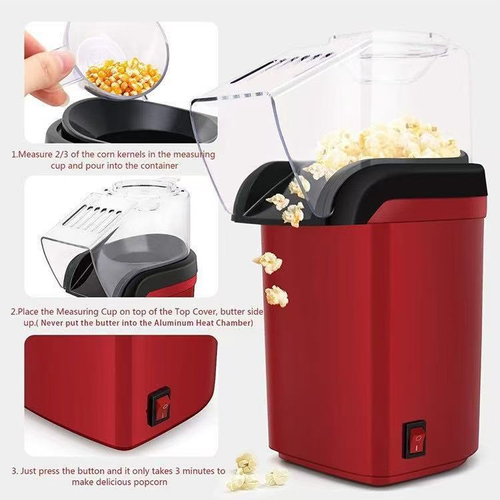 Mini Hot-Air Popcorn Maker - Red