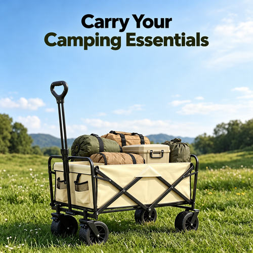 150L Folding Camping Wagon - Khaki