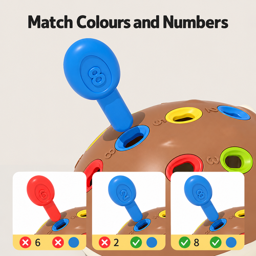 Hedgehog Colour and Number Peg Toy