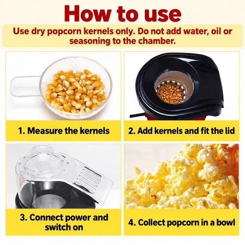 Mini Hot-Air Popcorn Maker - Red