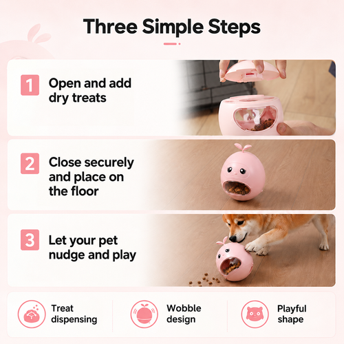 Wobbling Pet Treat Toy - Pink