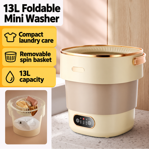 13L Foldable Mini Washing Machine - Cream
