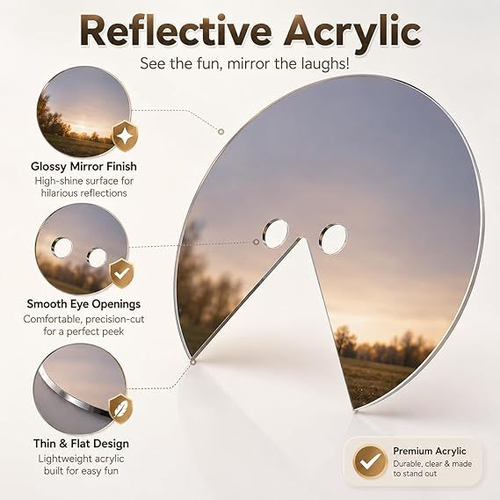 Reflective Acrylic Face Mask Photo Prop