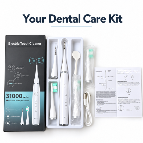 Electric Dental Cleaner Kit - White