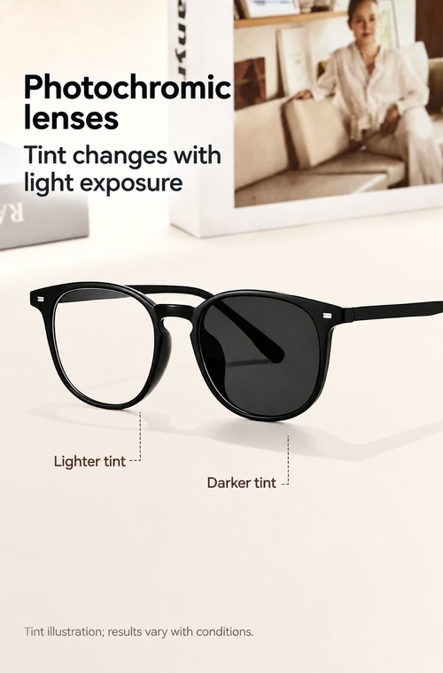 Photochromic Glasses - Black or Champagne