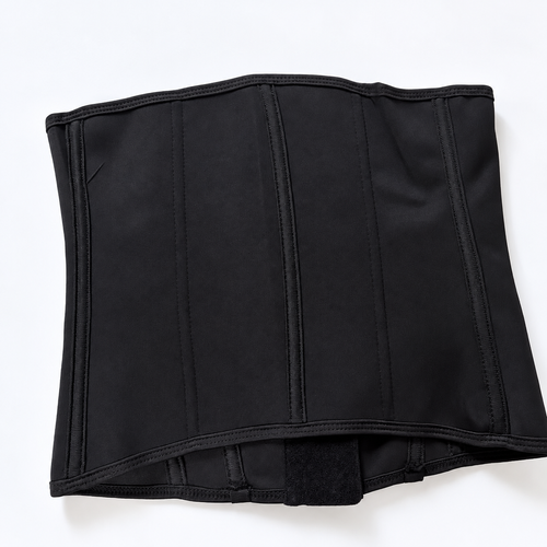 Black Zip-Front Waist Shaping Belt - Size L, 74-89 cm