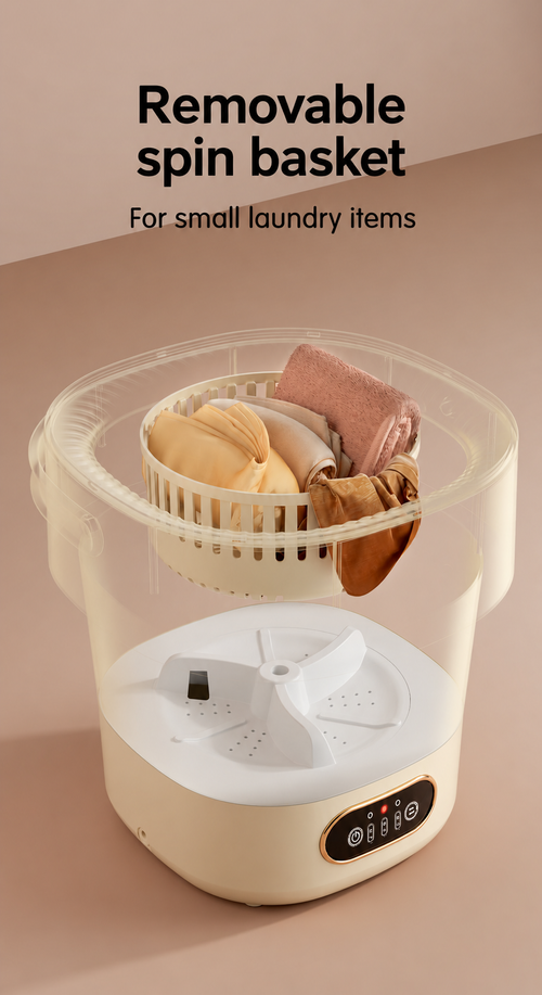 13L Foldable Mini Washing Machine - Cream