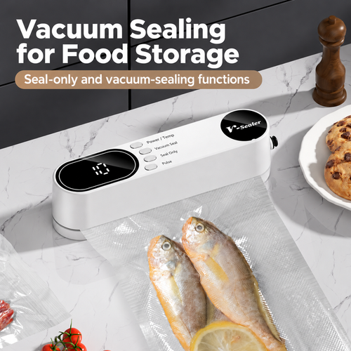 White Vacuum Sealer with Digital Display