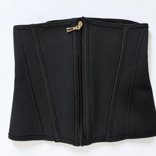 Black Zip-Front Waist Shaping Belt - Size L, 74-89 cm
