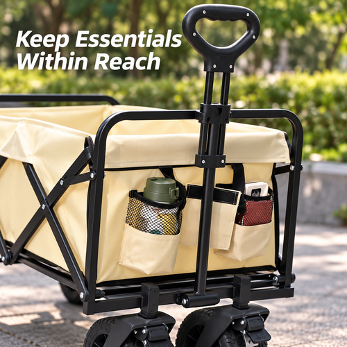 150L Folding Camping Wagon - Khaki