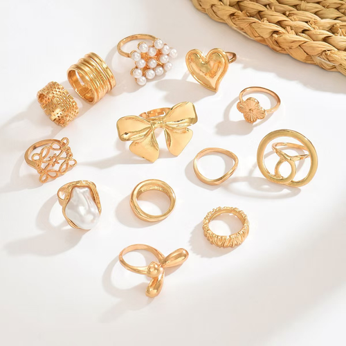13-Piece Gold-Tone Fashion Ring Set
