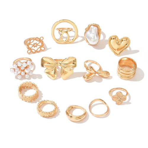 13-Piece Gold-Tone Fashion Ring Set