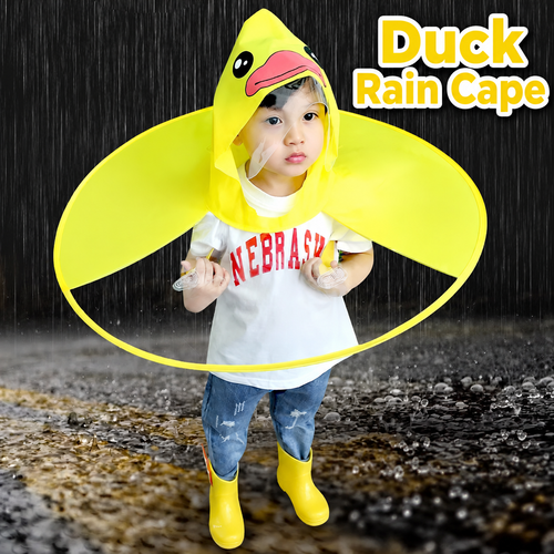 Yellow Duck Cape-Style Raincoat for Kids