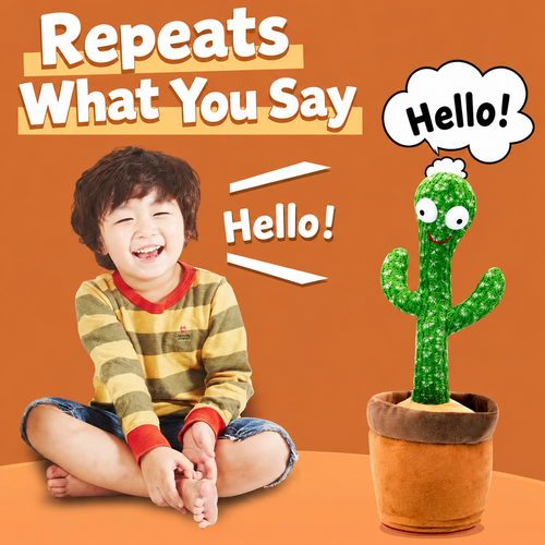 Rechargeable Dancing Talking Cactus Toy - English Version