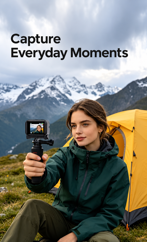 Compact Thumb Camera with Dock - Black