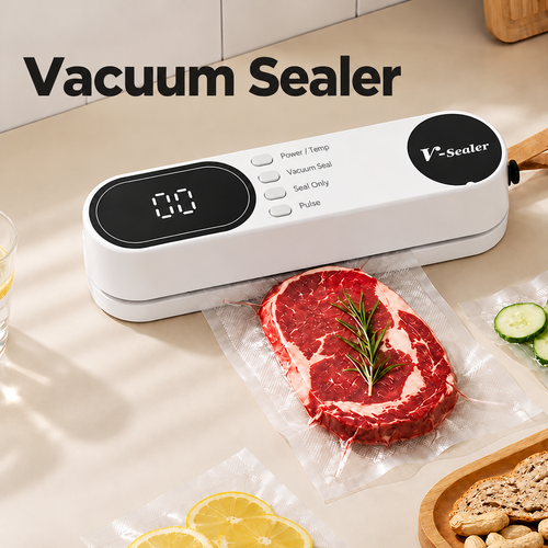 White Vacuum Sealer with Digital Display