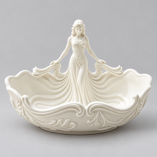 Sculpted Lady Jewellery Storage Tray - White, 18 cm