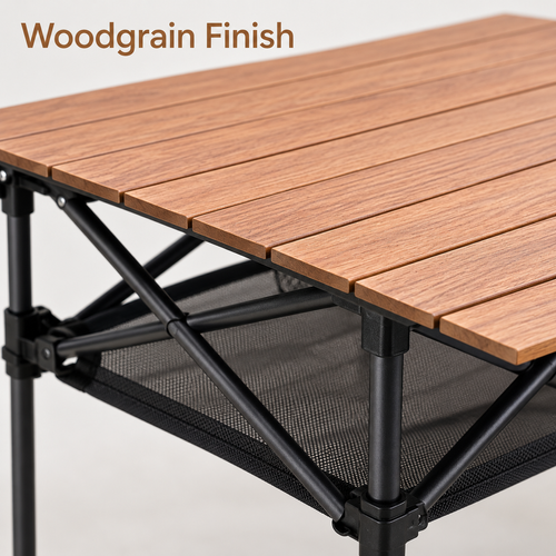 Woodgrain Folding Camping Table - 120 x 55 cm