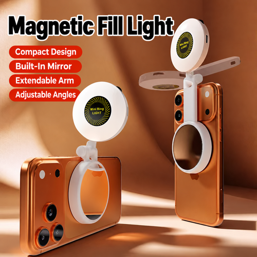 Magnetic Selfie Fill Light with Mirror - Three Light Tones