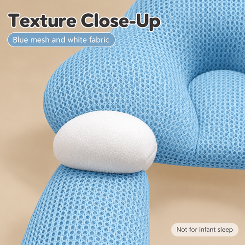 Blue and White Reversible Baby Cushion with Side Bolsters