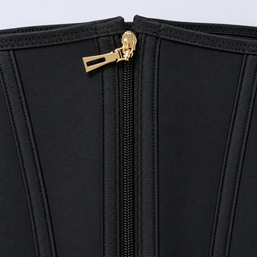 Black Zip-Front Waist Shaping Belt - Size L, 74-89 cm
