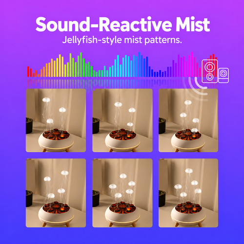 Jellyfish-Style Mist Diffuser - White, EU Plug
