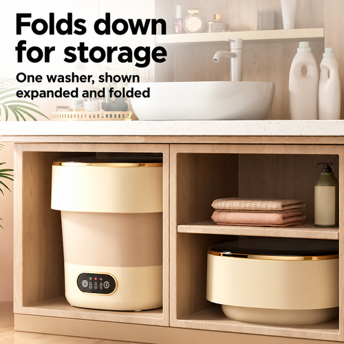 13L Foldable Mini Washing Machine - Cream