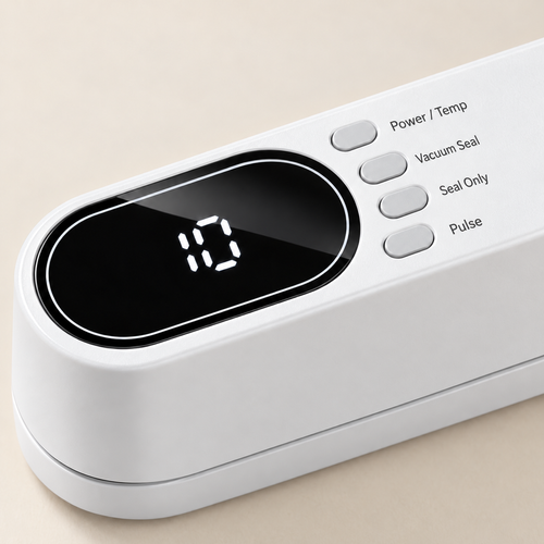 White Vacuum Sealer with Digital Display