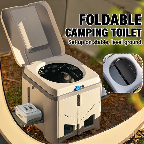 Foldable Portable Camping Toilet - Grey