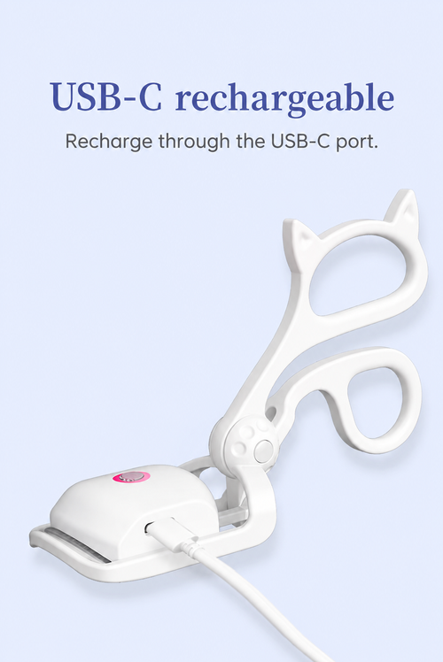 White USB-C Rechargeable Heated Eyelash Curler