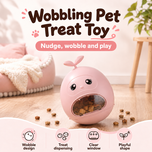 Wobbling Pet Treat Toy - Pink