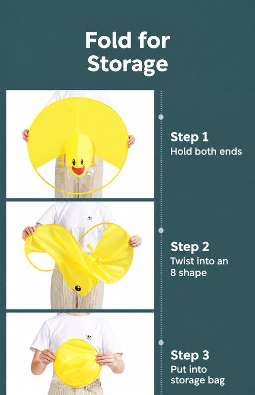 Yellow Duck Cape-Style Raincoat for Kids