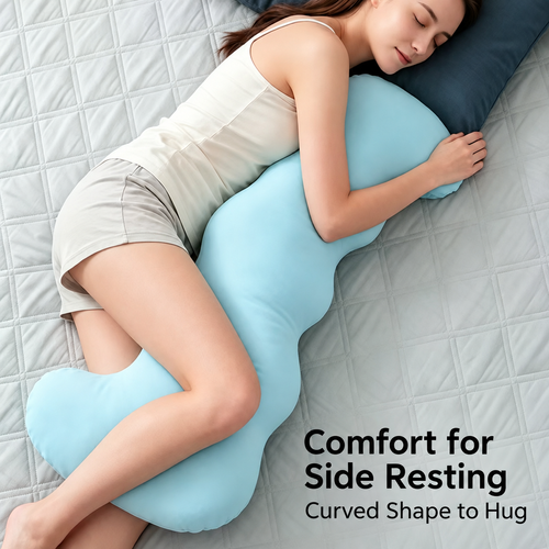 Blue Contoured Body Pillow - 105 x 45 cm