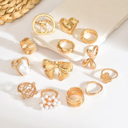 13-Piece Gold-Tone Fashion Ring Set